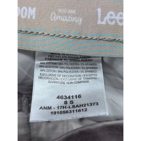 Lee Total Freedom Beige Womens Pants Size 8S Cotton & Polyester Blend - Picture 4 of 10